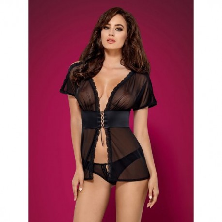 Babydoll 868 e Tanga Preto S/M Babydoll
